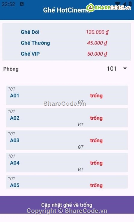 đặt vé xem phim,ứng dụng android,kotlin